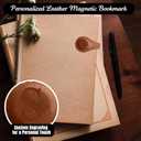 Personalized Leather Magnetic Bookmarks (1 Pack) Vintage Custom Engraved Initial ID Identification Book Marker Clip Gift for Book Lover Avid Readers (Letter S, Light Brown)