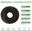 S-noilite Messy Bun Hairpiece Real Human Hair for Women Tousled Updo Scrunchie Donut Chignon Realistic Natural Bun Hair Piece Natural Black