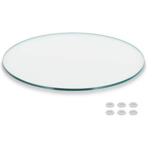 The Better Bevel 30 inch Round Glass Table Top - Clear Tempered Glass Surface Protector - Safe Flat Polished Edge - Coffee, Dining and End Table