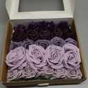 Ling's Moment Artificial Flowers Fake Roses Faux Peony Foam Gardenia Combo for DIY Wedding Bouquets Centerpieces Arrangements Bridal Shower Party Home Decorations, Lavender & Purple, 24pcs