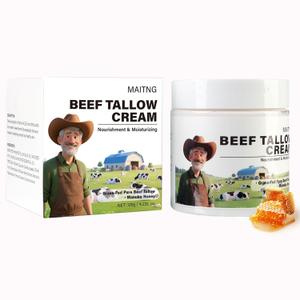 Tallow Honey Balm - Grass-Fed Tallow Facial Moisturizer with Wild Honey, Organic Skincare for Dry and Sensitive Skin - 120ml