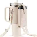 molshine Water Bottle Cover 30/40oz, Water Bottle Carrier Holder with Strap Pockets for Hiking Camping Travelling Walking