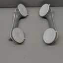 LEVERLOC Grab Bars for Bathtubs and Showers 2 Pack Suction Grab Bar, Heavy Duty 12 Inch Shower Handle Removable Bath Handrails for Seniors and Elderly, Bathroom Safety Grip No Drilling Waterproof Grey (Gray)