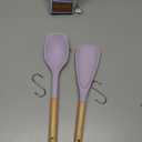Large Silicone Cooking Spoons Set, 2 Pcs Heat Resistant Serving Spoon, Multifunction Nonstick Spatula Spoon for Mixing, Stiring, Basting, Scooping,Scraping (Lilac Dream)