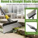 Floor Scraper Long Handle Heavy Duty, 60" Metal Ice Scraper for Driveway, Multifunctional Weed Scraper for Weed Cleaning Edging Trenching & Removing Snow Ice Dirty Moss