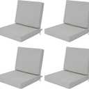 Outdoor Chair Cushions Set of 4, 22 x 22 Inch, Light Grey, 22" x 22" 4 Pack