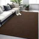 Fluffy 6x9 Feet Area Rug for Living Room, Large Dark Brown Rugs for Bedroom, Modern Low Pile Washable Memory Foam Indoor Carpet, Non Slip Rectangle Carpets for Home Decor