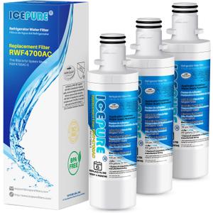 ICEPURE MDJ64844601 Replacement for LG LT1000P, MDJ64844601, Kenmore Elite 46 9980, ADQ74793501 LT1000PC LT1000 ADQ74793502, LMXS28626S, LMXC23796S, LFXS26973D Refrigerator Water Filter, 3PACK