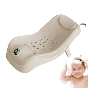 Toddler Bath Seat  Soft Bath Support Station, Smart Temperature Sensor Unit | Ergonomic Arc Shower Seat, Foldable Design with Gentle Support During Daily Cleaning Routines and Hair Wash Sessions (White)