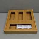 SpaceAid Bag Storage Organizer for Kitchen Drawer, Bamboo Organizer, Compatible with Gallon, Quart, Sandwich and Snack Variety Size Bag (1 Box 4 Slots), 2.5" High