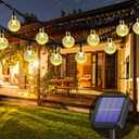 Lezonic Solar String Lights Outdoor Waterproof,50LED Solar Crystal Globe Lights,8 Mode 7M/24Ft Outdoor Solar Powered String Lights for Garden,Patio Yard,Christmas,Parties,Wedding(Warm White)