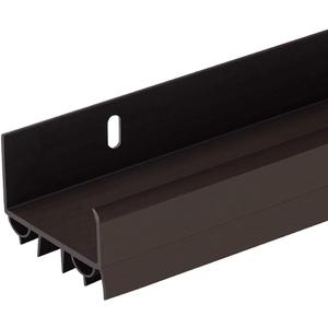 PVC Slide-On Door Bottom | Adjustable Plastic Weatherstrip Door Bottom with Drip Cap | 3 Feet (36-Inch) | for 1 3/4 Doors | Brown | Fits Gaps 3/8 to 7/8 | Made in The USA