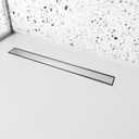 24 inch Linear Shower Drain with Removable Square Hole Panel by Using Brushed 304 Stainless Steel Process, Linear Drain Equipped with Adjustable Feet and Hair Strainer