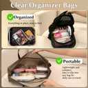 4 pcs Clear Zipper Pouches,Hard Shell Zipper Case, Toiletry Bag for Travel, CLear Diaper Bag, Toiletry Pouch, Travel Organizer, Cosmetic Bag,Toy Storage Bins (M+3S)