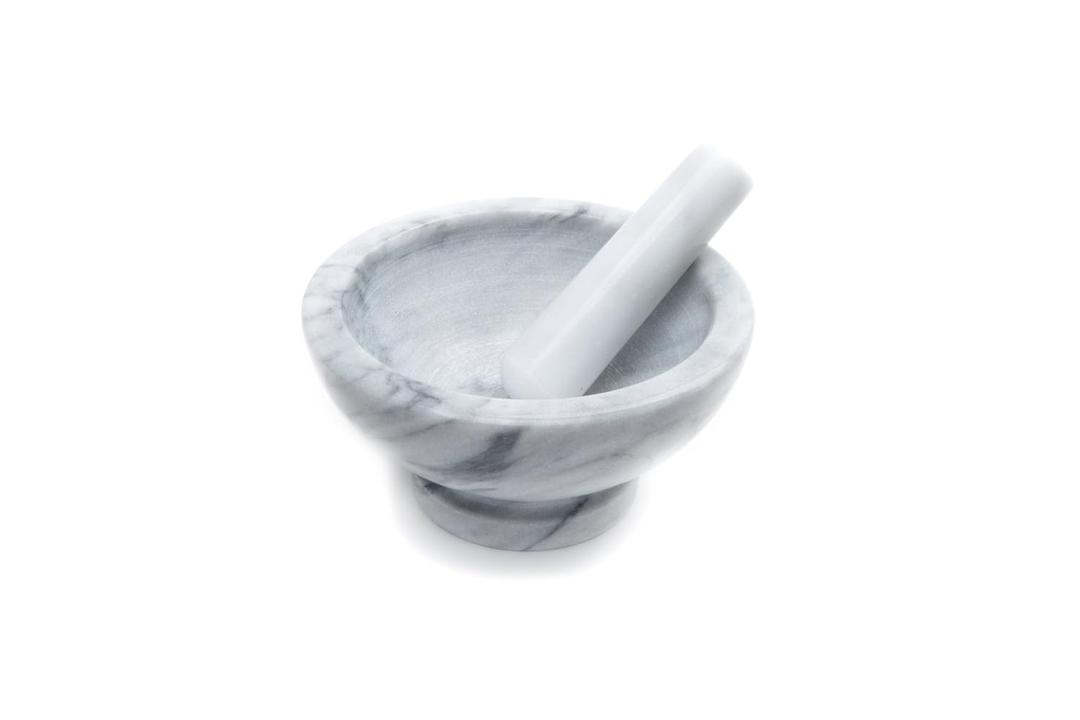 Fox Run Large Marble Mortar and Pestle (8.25" x 4", White)