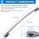 WR12X37485 Freezer Door Handle Fits for GE Refrigerators WR12X37485 Freezer Handle Replace 4975820 AP7018698 EAP16554855 PS16554855 AGE264445 PD00074459