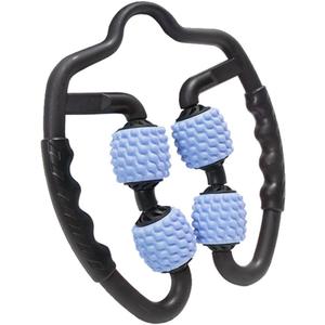 4 Wheels Foam Roller Muscle Massager for Leg Neck Hand Arm,Trigger Point Muscle Relax Massager Indoor Sports Yoga Bodybuilding Equipment (Blue)