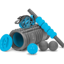 Dr. Scholl's 5-in-1 Stretch and Recovery Massager Set, Includes Hollow Core Massage Roller with End Caps, Muscle Roller Stick, Stretching Strap, Double Lacrosse Peanut, and Plantar Fascia Relief Ball