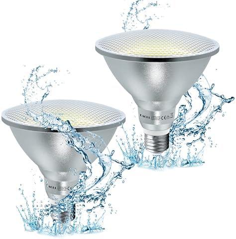 EACLL IP65 PAR38 LED Bulbs Dimmable, E26 Standard Base, 5000K Daylight 1800 lumens, 18W Equivalent 120W, 25,000 Hours Lifetime Energy Efficient Light, No Flicker 60 Degree Beam Spotlight, 2-Pack