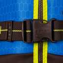 O'Brien Junior Lightweight V-Back Neoprene USCGA Life Jacket with Front Zip Closure for Boating and Water Sports, 28-32", For Over 90 Lbs, Blue/Green