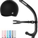 ZIONOR Snorkel for Lap Swimming with Swim Cap, Snorkeling Gear for Adults, Swimming Training in Pool and Open Water