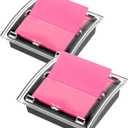 Mr. Pen- Pop Up Note Dispenser, 3" x 3", 2 Pack, Black Base, Clear Top, Sticky Note Dispenser, Sticky Note Holder for Desk