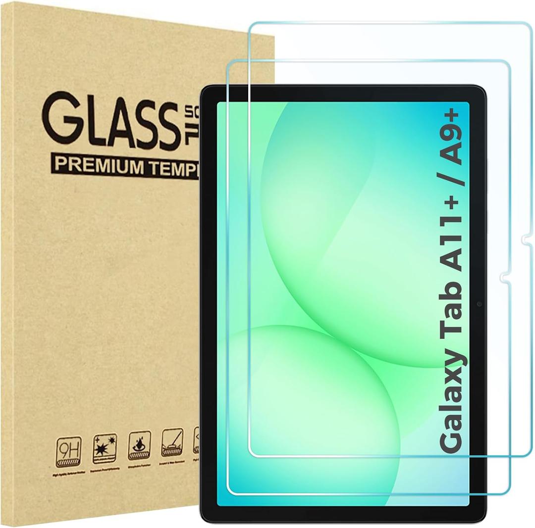 ProCase 2 Pack Screen Protector for Galaxy Tab A11 Plus 2025 / Tab A9 Plus 11 Inch 2023, HD Tempered Glass 9H Film Guard for Tab A11+ / A9+ 5G 11"