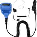 Waterproof Walkie Talkie Microphone Remote Handheld Radio Mic with 3.5mm Audio Jack Compatible with Motorola APX and XPR Series Blue