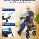 VOCIC Walkers for Seniors, Z21 Rollator Walker with Seat Supports 350lb, 8" Big Wheels for All Terrain, Ergonomic Arc Seat & 6" Ultra Backrest Foldable Walker, Dual Height Adjustment, Lightweight 2026
