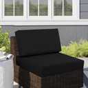 idee-home Outdoor Cushions for Patio Furniture, Outdoor Seat Cushion, Waterproof Couch Hampton Bay Deep Seat Replacement Chair Cushions for Garden Lawn Backyard Deck, 26.5 x 26.5 Black