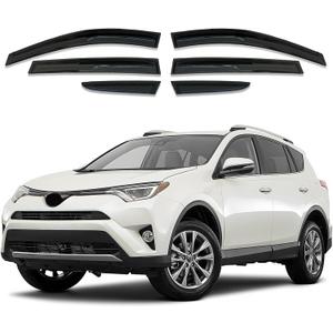 Shatterproof Out-Channel Window Deflectors for Toyota RAV4 2013-2018, Rain Guards Window Visors for Cars Vent Deflector Car Accessories (for RAV4 13-18 6-PCS)