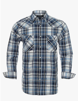 Western Shirts for Men with Snap Buttons Regular Fit Plaid Mens Long Sleeve Shirts Casual, Size Large