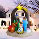 PTS 6FT Inflatable Faith Arch Outdoor Decoration, Christmas Blow Up Yard Decorations, Built-in LED Lights Inflatables Xmas Holiday Funny Decor for Indoor Lawn Garden