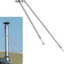 8 Stainless Steel Adjustable Extended Chimney Roof Support Kit - Heavy-Duty Windproof & Snow-Stable Stove Pipe System for Enhanced Chimney Safety