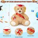 Aoriher 6 Pcs Class of 2026 Gifts Graduation Teddy Bears, 14 Inch Khaki Cute Soft Plush Stuffed Bears Animals with Cap, Diploma, Congratulations Sash, End of Year Gift for Kids Girl Boy Adult(Red)