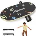 Sportneer Balance Board Kids, Wooden Wobble Board for Kids, Safe and Sturdy Balance Trainer, Kids Balance Board for 3-5 6-12, Balancing Board (Without Semi-circular Wobble Blocks)