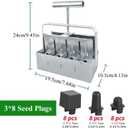 Soil Blocker with A Seedling Tray 8 Cell 2 Inch Soil Block Maker Handheld Block Maker with 3 Sizes Seed Pins Garden Blocking Tools for Seedings, Cuttings, Greenhouses (EXP 02/04/26)
