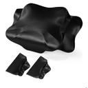 BALAPET 2 Pack Satin Cervical Pillowcase, Smooth & Soft Pillow Case Cover,Ergonomic Pillowcase with Zipper,Cover Only(Black)