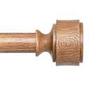 Long Wood Curtain Rods for Windows 66 to 120 Inch, Adjustable Decorative 1'' Heavy Duty Metal Curtain Rod with Modern Faux Wood Grain Finials, Rustic Farmhouse Bedroom Boho Drapery Pole