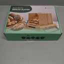 Adjustable bread loaf slicer + bread slicer guide for sourdough; sandwich bread slicer, butter cutter and spreader knife + foldable design, crumb tray, non-slip base, compact storage