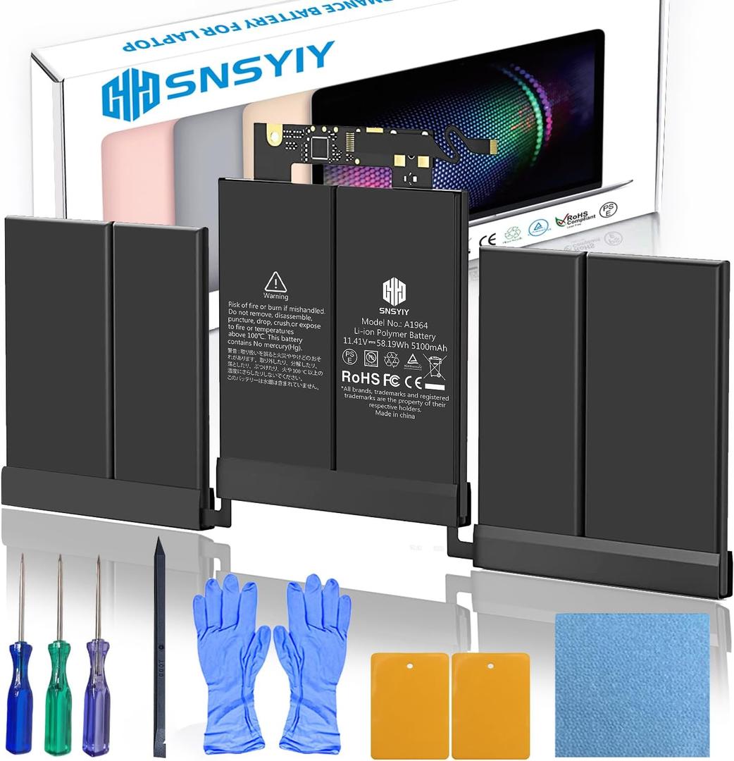SNSYIY Battery A1964 for MacBook Pro 13 Inch A1989 (Mid 2018, 2019) MacBook Pro 13 Inch A2251 (2020), A1964 Laptop Battery Replacement EMC 3214 EMC 3358 EMC 3348