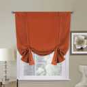 H.VERSAILTEX Blackout Room Darkening Curtain Tie Up Shade Blackout Curtain for Bedroom Window (Rod Pocket Panel, 42 inches W x 63 inches L, Orange)