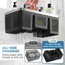 BYUNER Plastic Shower Caddy Dorm: Portable Cleaning & Shower Caddy with Handle, 4 Divided Compartments, All-Side Drainage, Rigid Plastic Basket Tote for College Dorm & Bathroom Use, Black/Silver