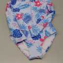 Angel season Girls Long Sleeve Swimsuits One Piece Rash Guard Bathing Suit UPF50+ Toddler Kids Zipper Swimwear Size 7-8Y