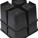 MYMULIKE Bed Risers Heavy Duty, Oversized Furniture Risers, Support Up to 6000 Lbs, Lift 8 inch for Couch, Sofa, Table,Chair (Black 8 Pack, 8 inch)