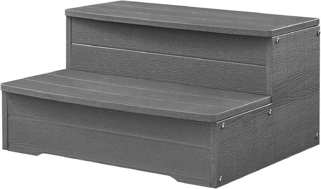 25 Inch Hot Tub Stairs, Spa Steps - Heavy-Duty Pool Steps for Hot Tubs, Spas, & Pools for Easy Access,Durable Weather-Resistant Indoor/Outdoor Use (Gray)