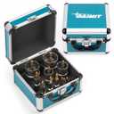 DAIMIT 14Pcs TCT Hole Saw Kit, 1/2"-1-57/64" Heavy-Duty Tungsten Carbide Hole Saws Kit for Metal, Stainless Steel, Iron, Wood, Plastic, with 3*Detachable Pilot Drill Bits and 3*L-Wrench