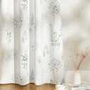 XTMYI 63 Inch Length Sage Green Window Curtains for Bedroom 2 Panels,Room Darkening Watercolor Floral Leaves 80% Blackout Flowered Printed Curtains for Living Room with Grommet,1 Pair Set