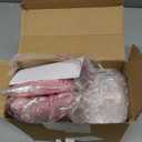 50 Pcs Mini Cake Pans with Lids and Spoons Aluminum Foil Mini Square Baking Cups with Lids Disposable Ramekins Cake Pans Dessert Cups for Wedding Birthday Party(Pink,5oz)