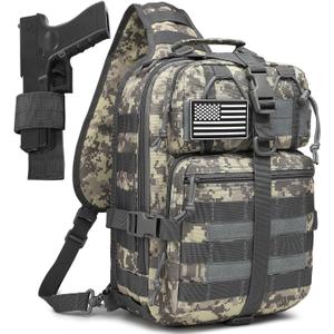 ATBP Tactical Crossbody Sling Backpack Militray Shoulder Holster Bag For Men Chest Pack Hiking Daypack 15L (Acu Digital Camo)